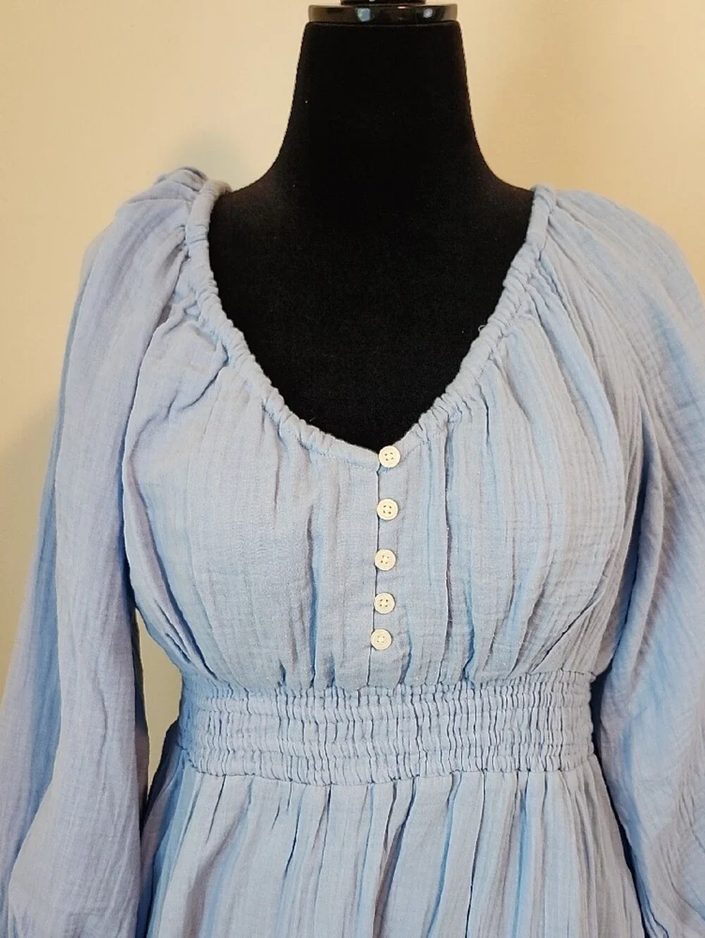 NWT J. Crew Soft Cotton Gauze Dress Blue Size L